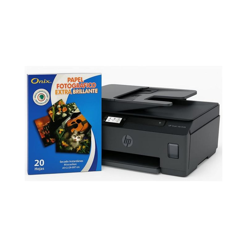HP - Impresora Multifuncional Hp Smart Tank 530 wifi Negra + Resma Papel Fotográfico