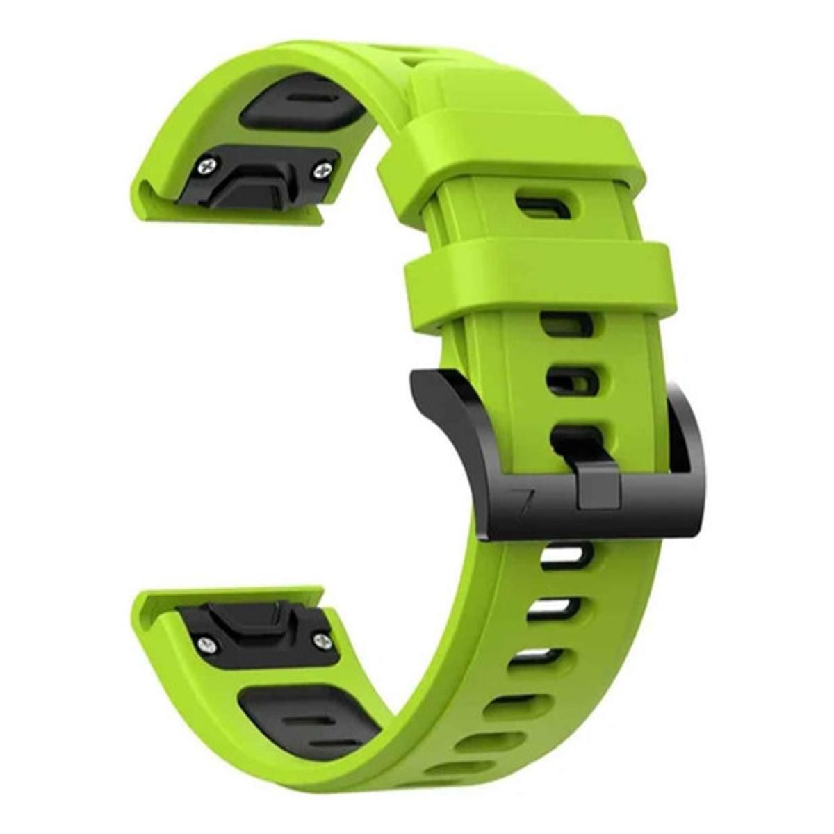 GENERICO - Pulso 26mm Correa Garmin Fenix 5x 6x 7x Easy Fit Verde y Negro