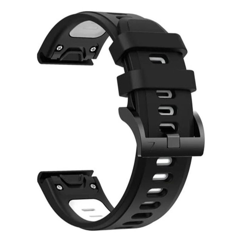 GENERICO - Pulso 26mm Correa Garmin Fenix 5x 6x 7x Easy Fit Negro y blanco