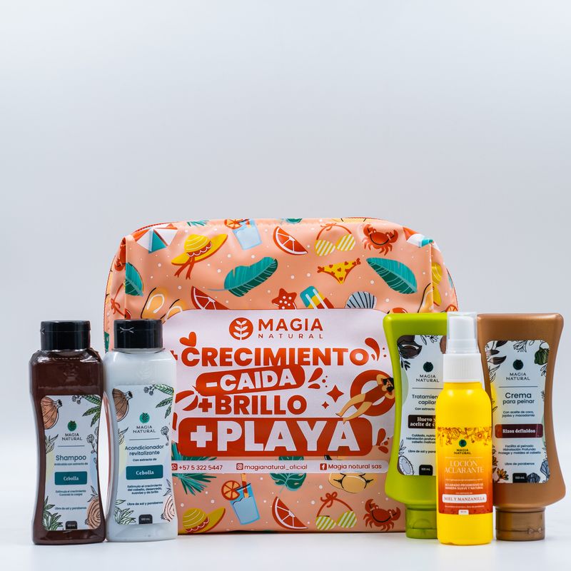 MAGIA NATURAL - Kit Capilar Viajero con Cebolla - Huevo - Crema para Rizos y Loción Aclarante 100ml - Magia Natural