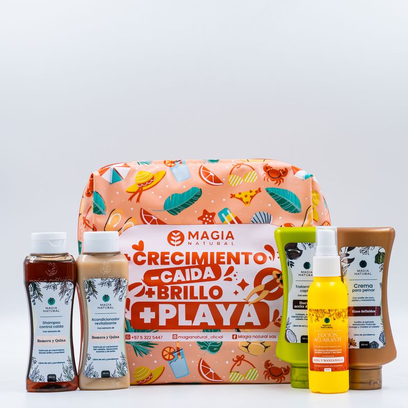 MAGIA NATURAL - Kit Capilar Viajero con Romero y Quina - Huevo - Crema para Rizos y Loción Aclarante 100ml - Magia Natural
