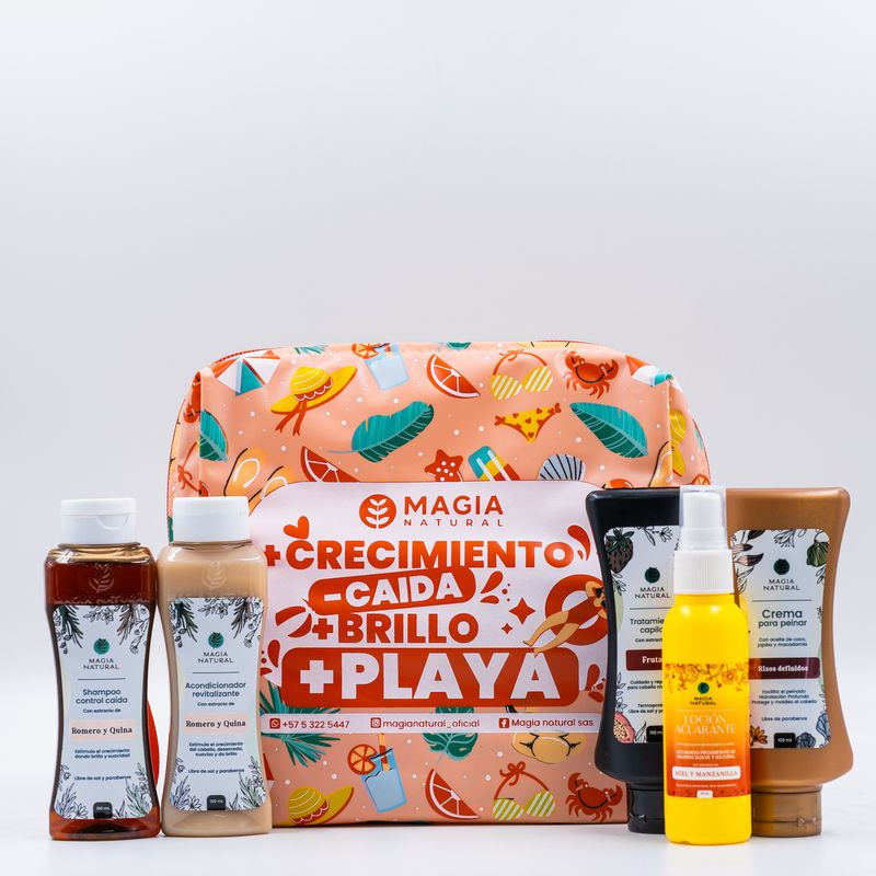 MAGIA NATURAL - Kit Capilar Viajero con Romero y Quina - Frutas - Crema para Rizos y Loción Aclarante 100ml - Magia Natural