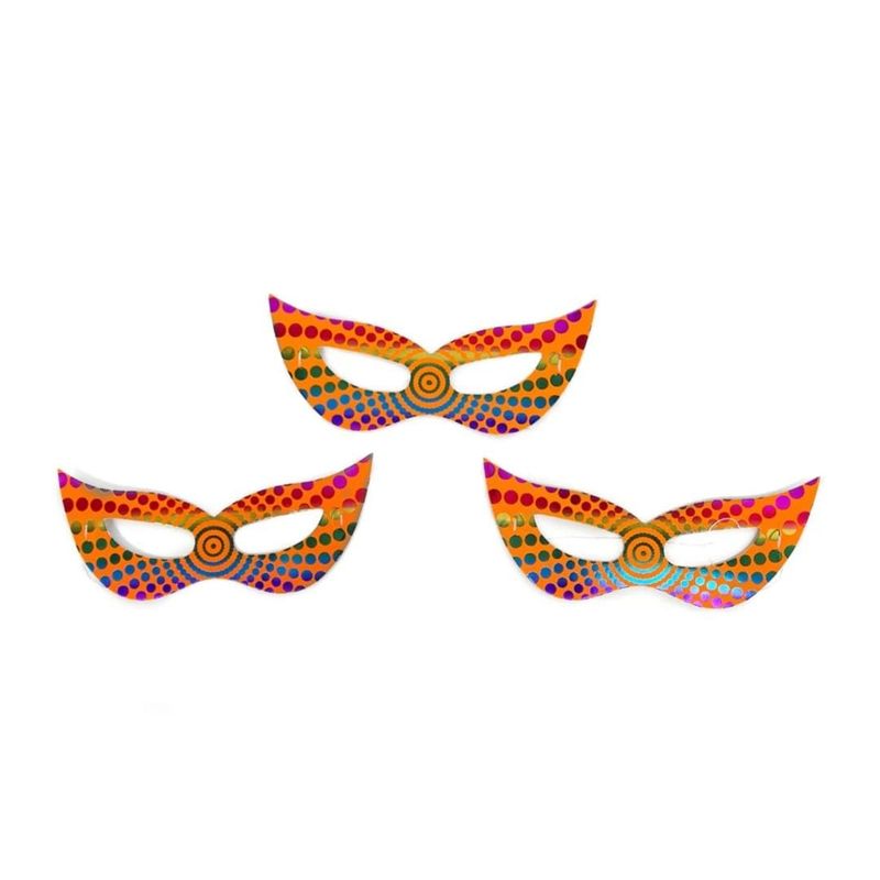 GENERICO - Antifaz Holográfico  Para Disfraces X 12 Und Naranja