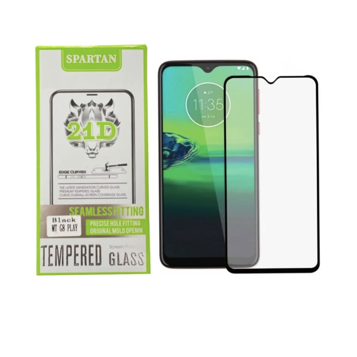 GENERICO - Vidrio Templado Para Celular Motorola G8 Play Black