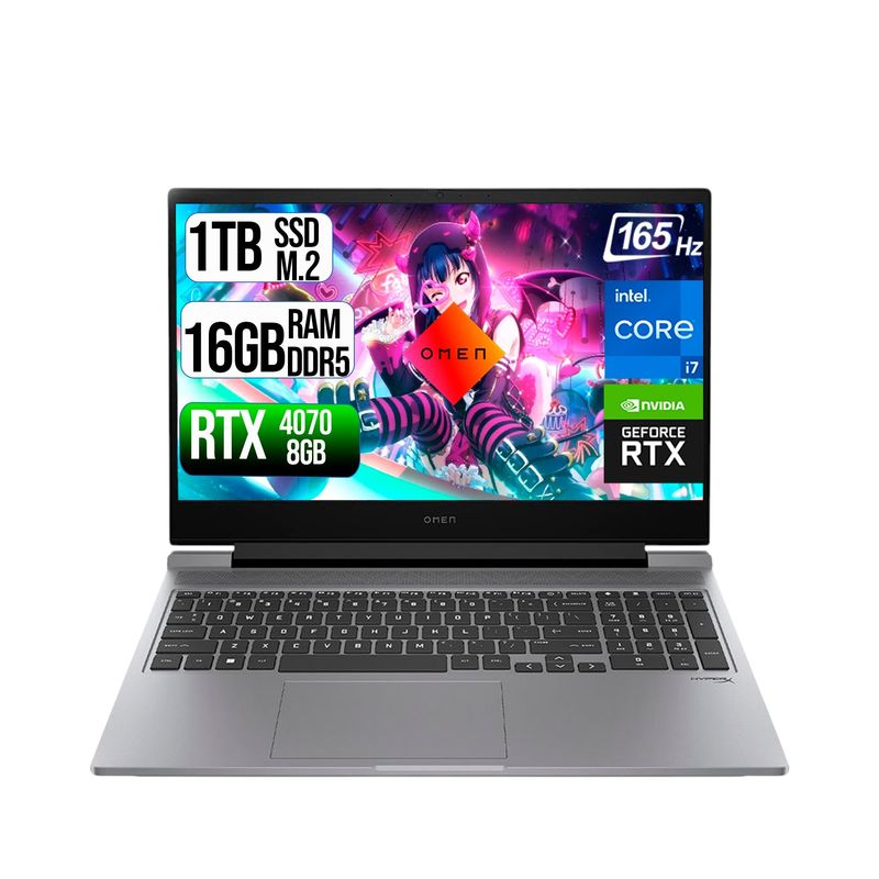 HP - HP OMEN INTEL CORE I714700HX- RTX 4070 8GB SSD 1TB RAM 16GB LED 16" FHD 165Hz
