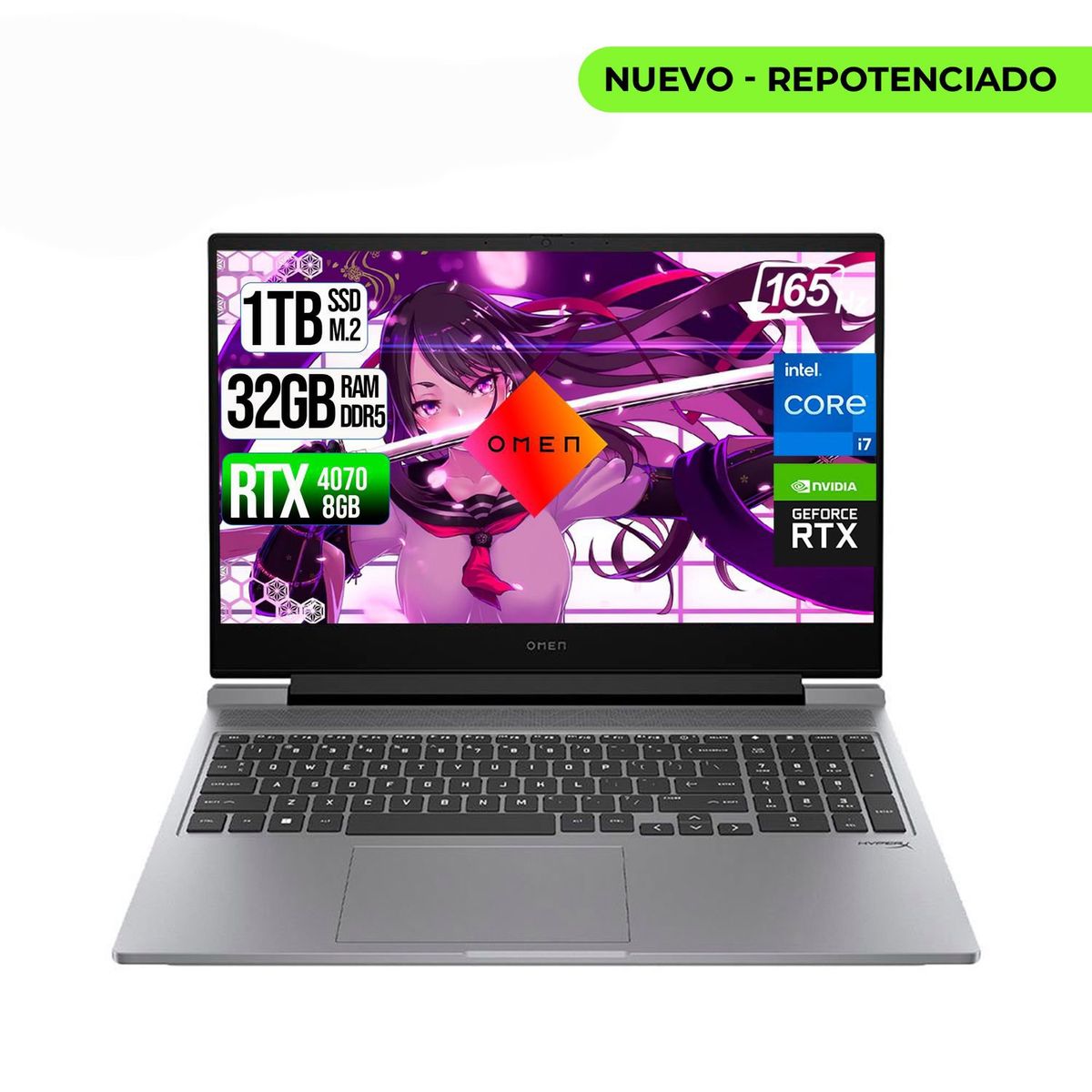 HP - Portátil Gamer HP Omen Intel I7 RTX 4070 32GB 1TB 16" FHD 165Hz