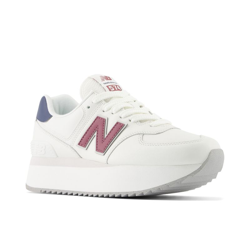 NEW BALANCE - Tenis Deportivos New Balance 574 Plus Blanco/Rosa Mujer