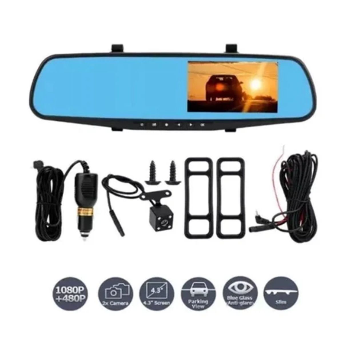 GENERICO - Camara retrovisor para carro dvr con camara reversa