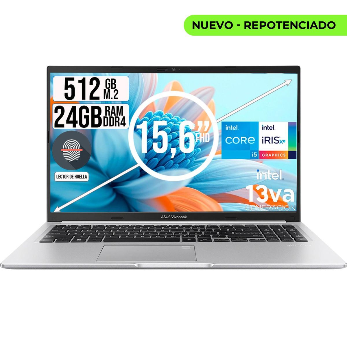 ASUS - PORTATIL ASUS VIVOBOOK INTEL CORE I5-13420H SSD 512GB RAM 24GB LED 15,6