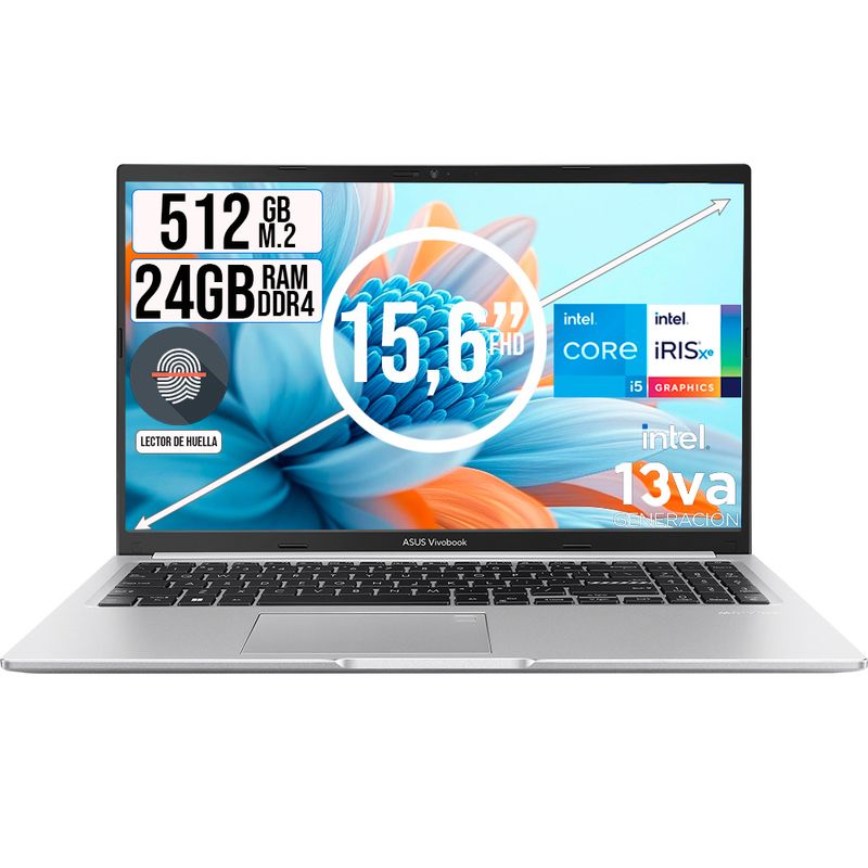 ASUS - PORTATIL ASUS VIVOBOOK INTEL CORE I5-13420H SSD 512GB RAM 24GB LED 15,6