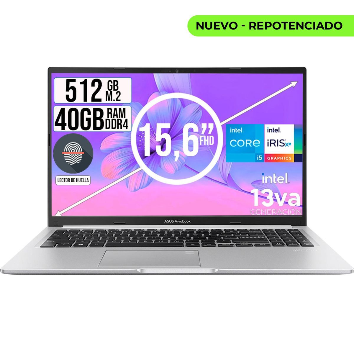 ASUS - PORTATIL ASUS VIVOBOOK INTEL CORE I5-13420H SSD 512GB RAM 40GB LED 15,6