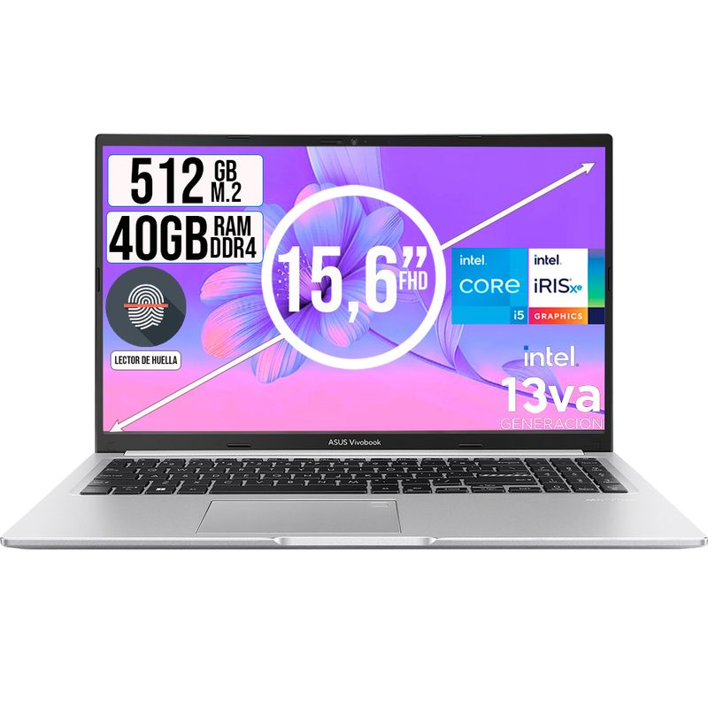 ASUS - PORTATIL ASUS VIVOBOOK INTEL CORE I5-13420H SSD 512GB RAM 40GB LED 15,6