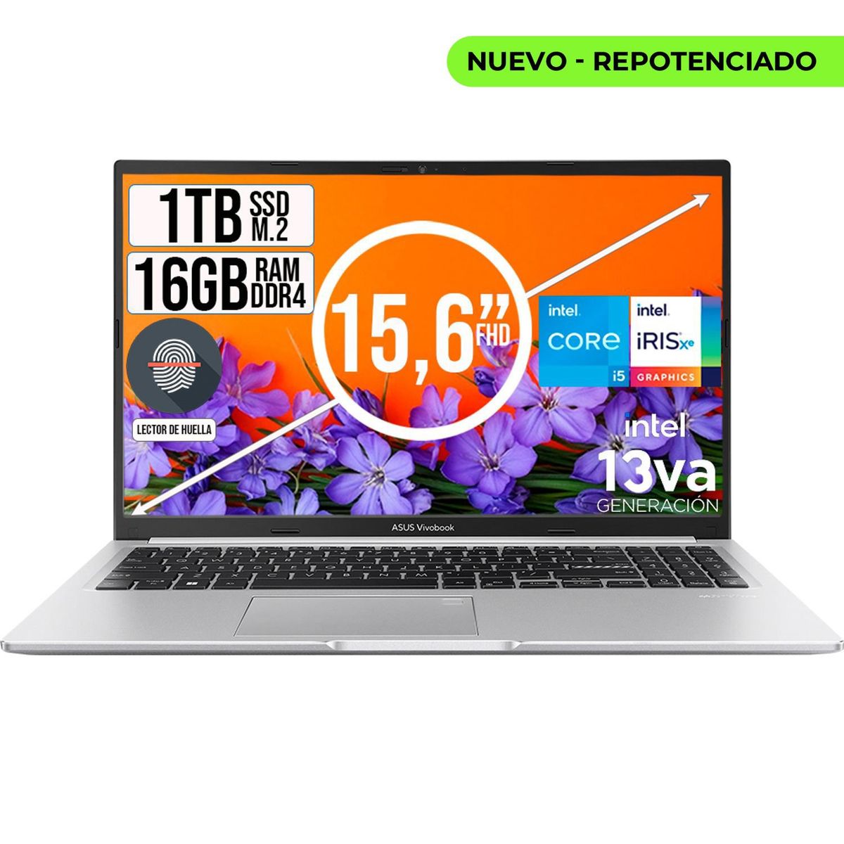 ASUS - PORTATIL ASUS VIVOBOOK INTEL CORE I5-13420H SSD 1TB RAM 16GB LED 15,6