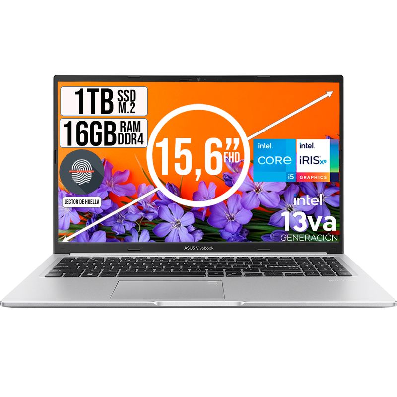 ASUS - PORTATIL ASUS VIVOBOOK INTEL CORE I5-13420H SSD 1TB RAM 16GB LED 15,6