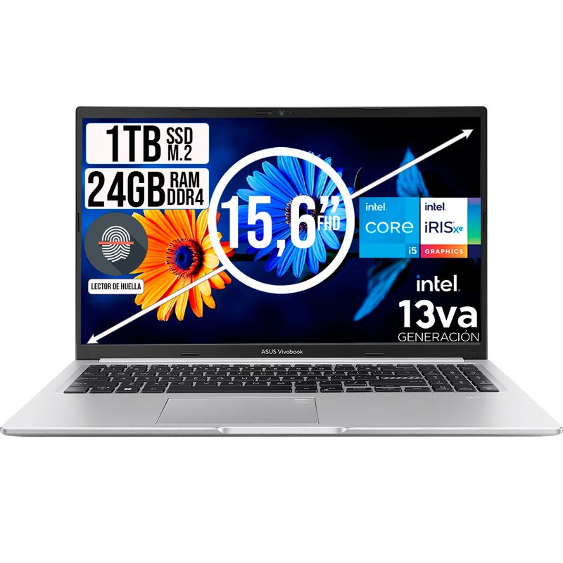 ASUS - PORTATIL ASUS VIVOBOOK INTEL CORE I5-13420H SSD 1TB RAM 24GB LED 15,6