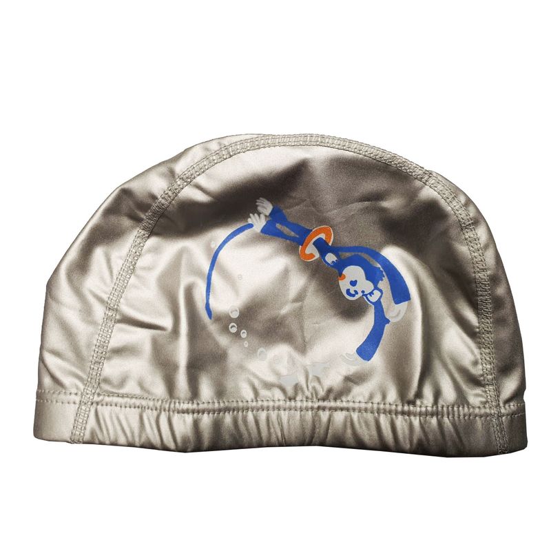 GENERICO - Gorro De Natación De Niños Niñas Poliester Tela Siliconada - Gris Mico