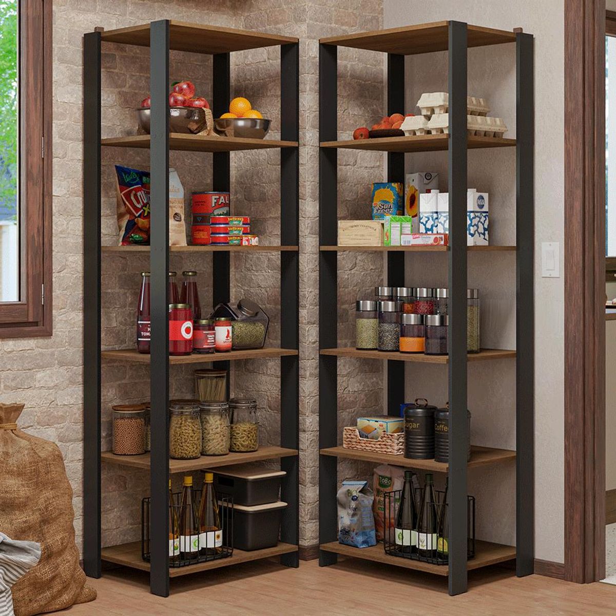 MADESA - Estante Organizador Multiuso Madesa de 10 Repisas 118 cm Marrón/Negro