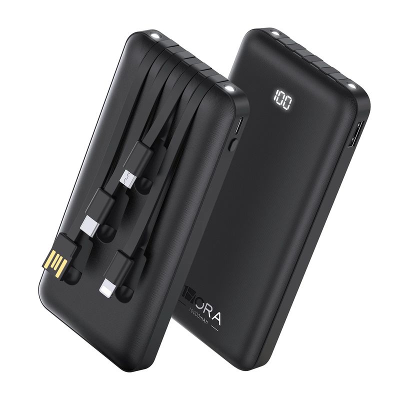 1 HORA - Power Bank 10000Mah Carga Rápida Cuatro Cables Gar148
