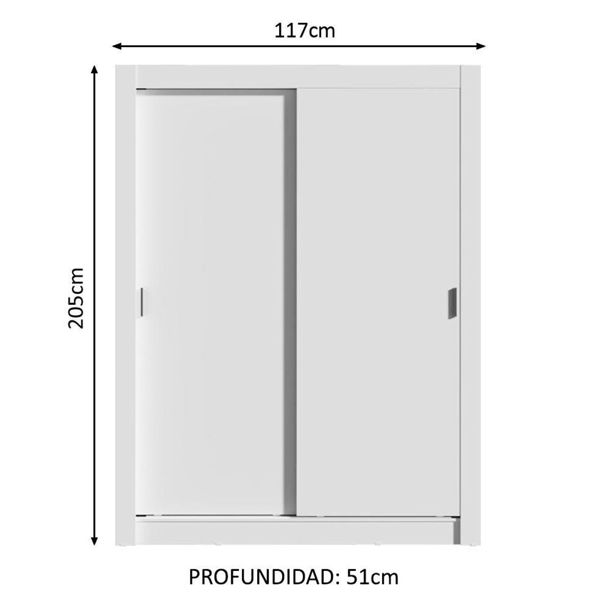 MADESA - Clóset Denver 2 Puertas Corredizas Blanco 117 cm x 205 cm