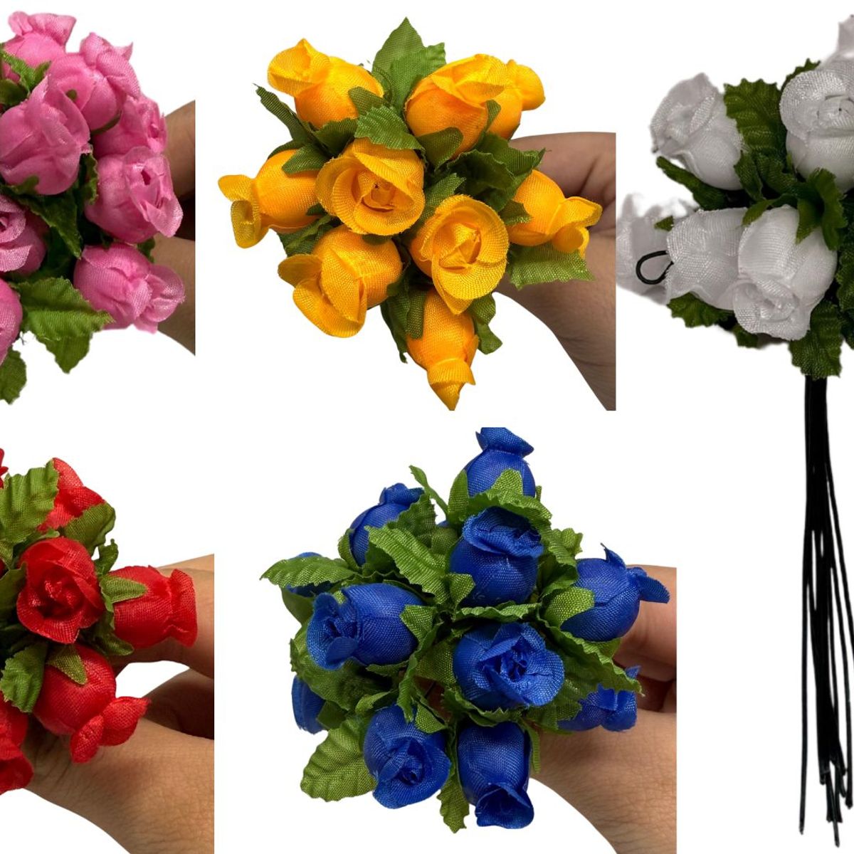 MAZUGI - Mini Ramo Rosas 12x12 Flores Artificiales Pequeña Decoración
