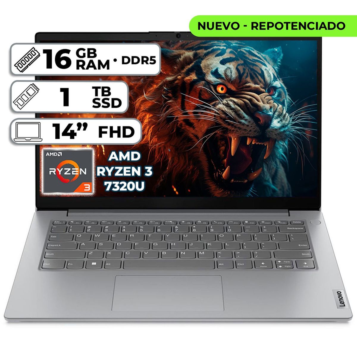 LENOVO - PORTÁTIL LENOVO V14 G4 AMN AMD RYZEN 3 7320U 16GB LPDDR5 1TB SSD 14" FHD