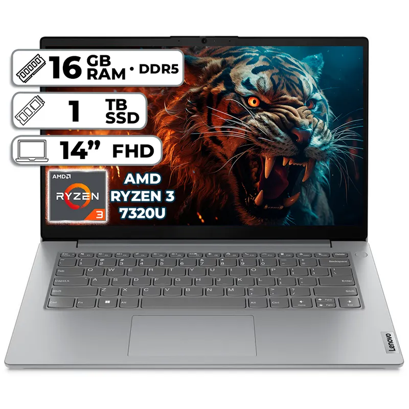 LENOVO - PORTÁTIL LENOVO V14 G4 AMN AMD RYZEN 3 7320U 16GB LPDDR5 1TB SSD 14" FHD