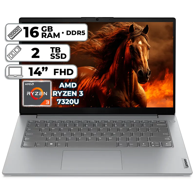 LENOVO - PORTÁTIL LENOVO V14 G4 AMN AMD RYZEN 3 7320U 16GB LPDDR5 2TB SSD 14" FHD