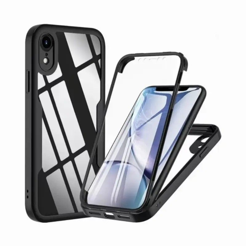 GENERICO - Estuche Protector Case Funda Full 360 Para Iphone XR Negro