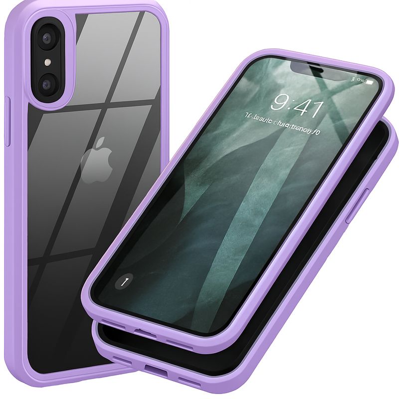 GENERICO - Estuche Protector Case Funda Full 360 Para Iphone XS Lila