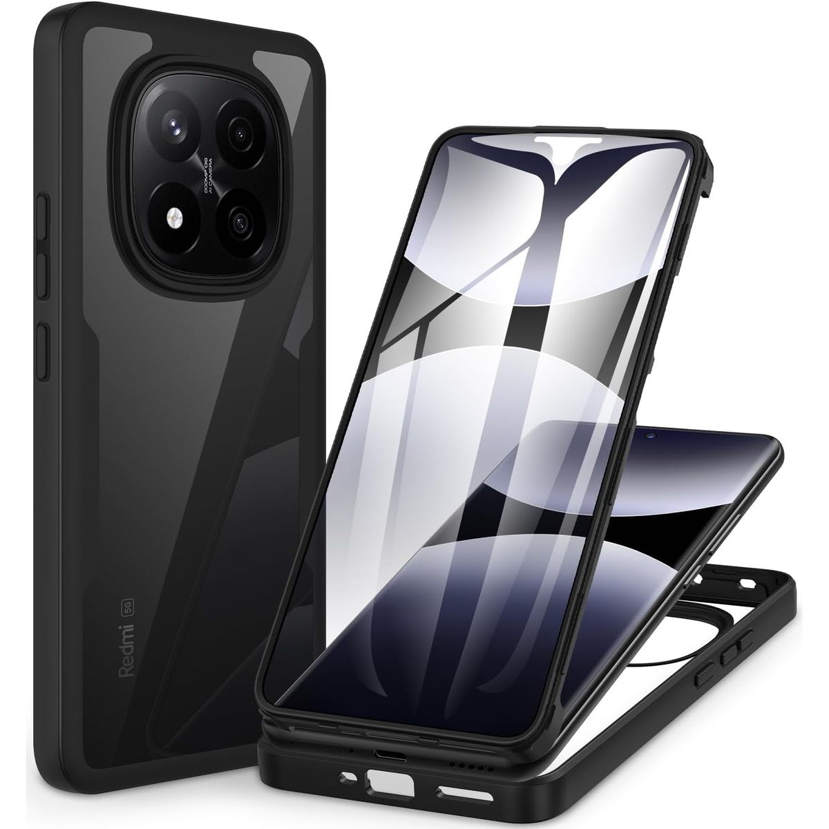 GENERICO - Estuche Protector Funda 2 En 1 360 Para Redmi note 14 Pro 4G Negro