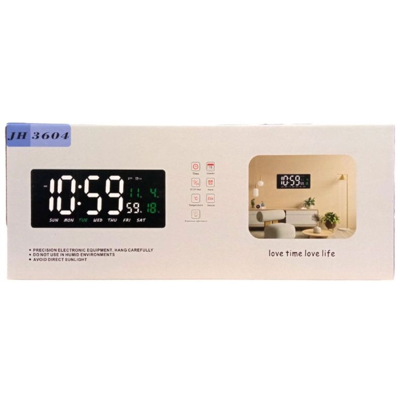 GENERICO - Reloj Digital Led Pared Calendario Temperatura Moderno