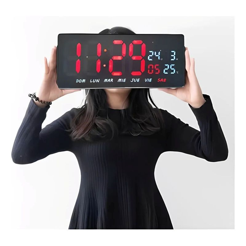 GENERICO - Reloj Digital Led Pared Calendario Temperatura Moderno
