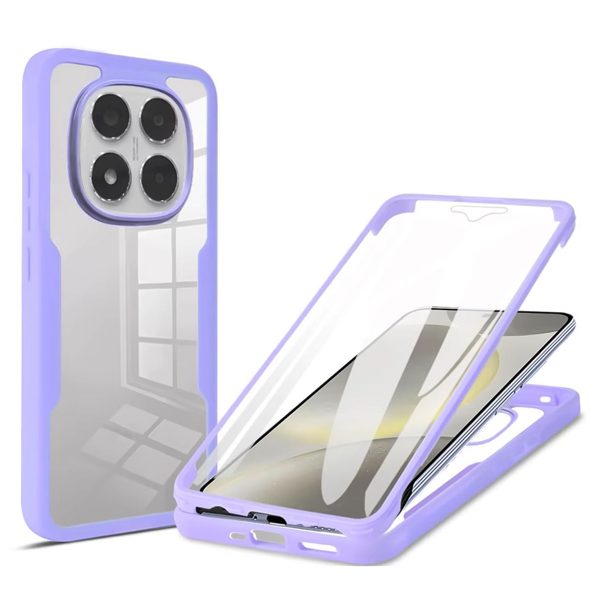 GENERICO - Estuche Protector Funda 360 Para Redmi note 14 Pro / Pro Plus Lila