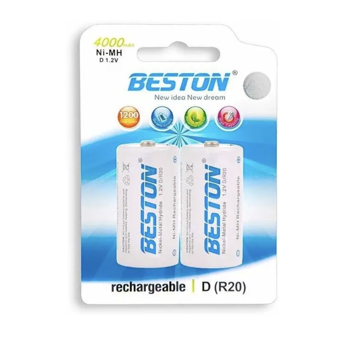 BESTON - Pila D Beston Recargable X 2