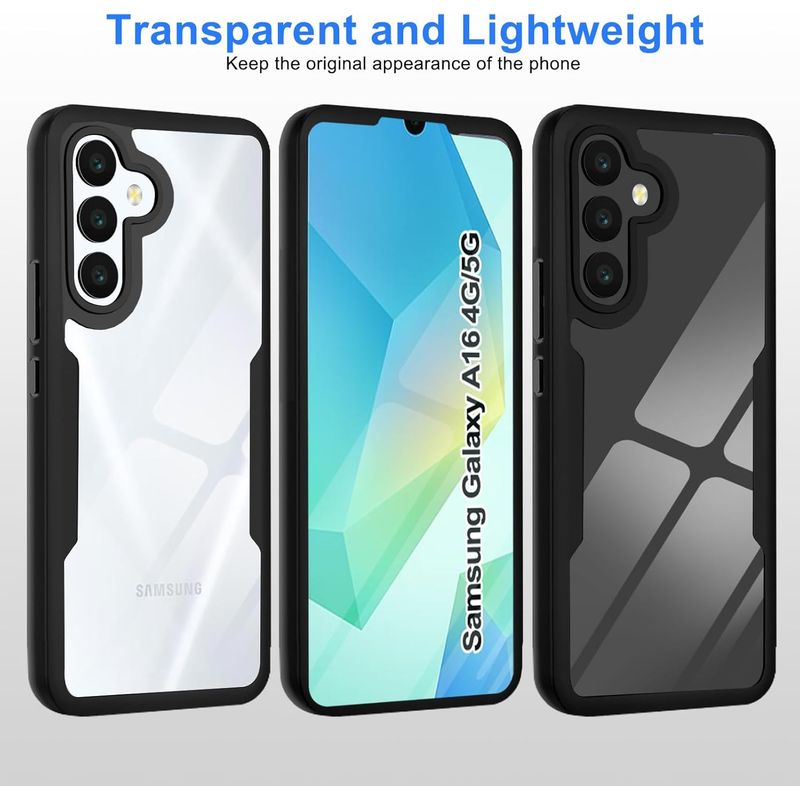 GENERICO - Estuche Protector Case Funda 2 En 1 Full 360 Para Samsung A16 Negro