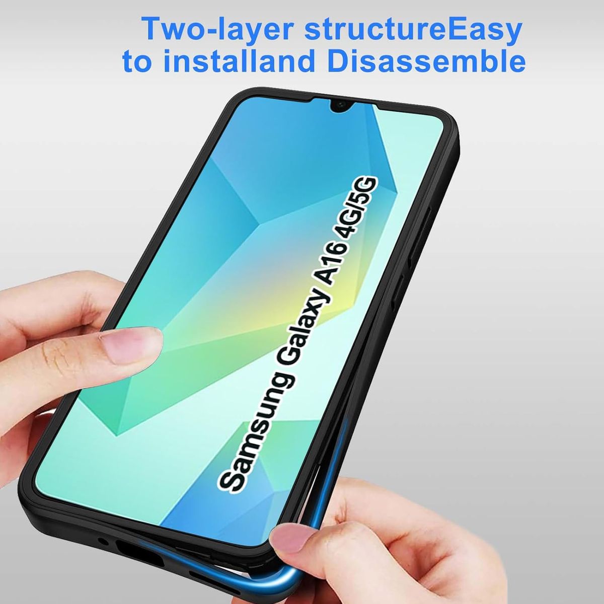 GENERICO - Estuche Protector Case Funda 2 En 1 Full 360 Para Samsung A16 / A17 Negro