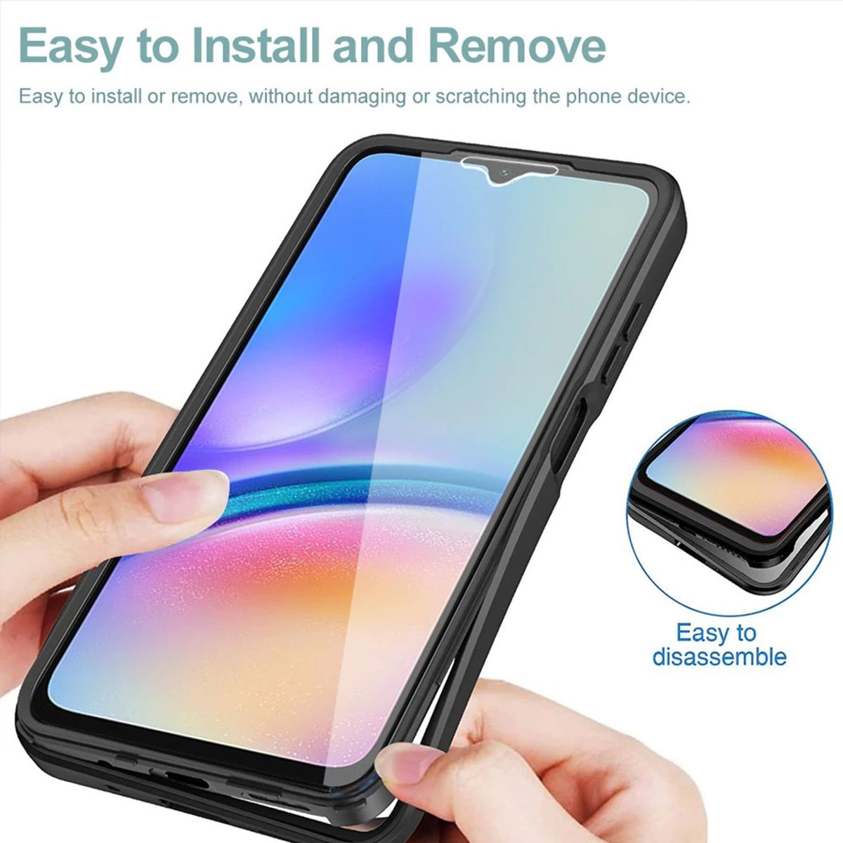GENERICO - Estuche Protector Funda 2 En 1 Full 360 Para Samsung A36 / A37 / A56 Negro