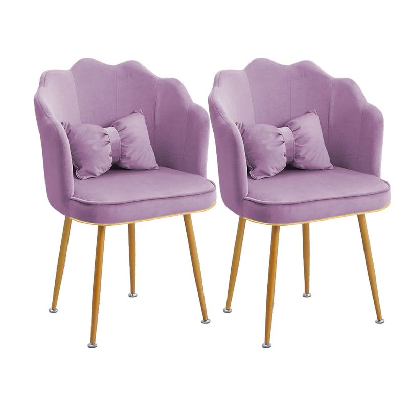 DIMATEX LEON - Set X2 Silla Decorativa Sala Comedor Dormitorio Refalana Dorado OscuroLila
