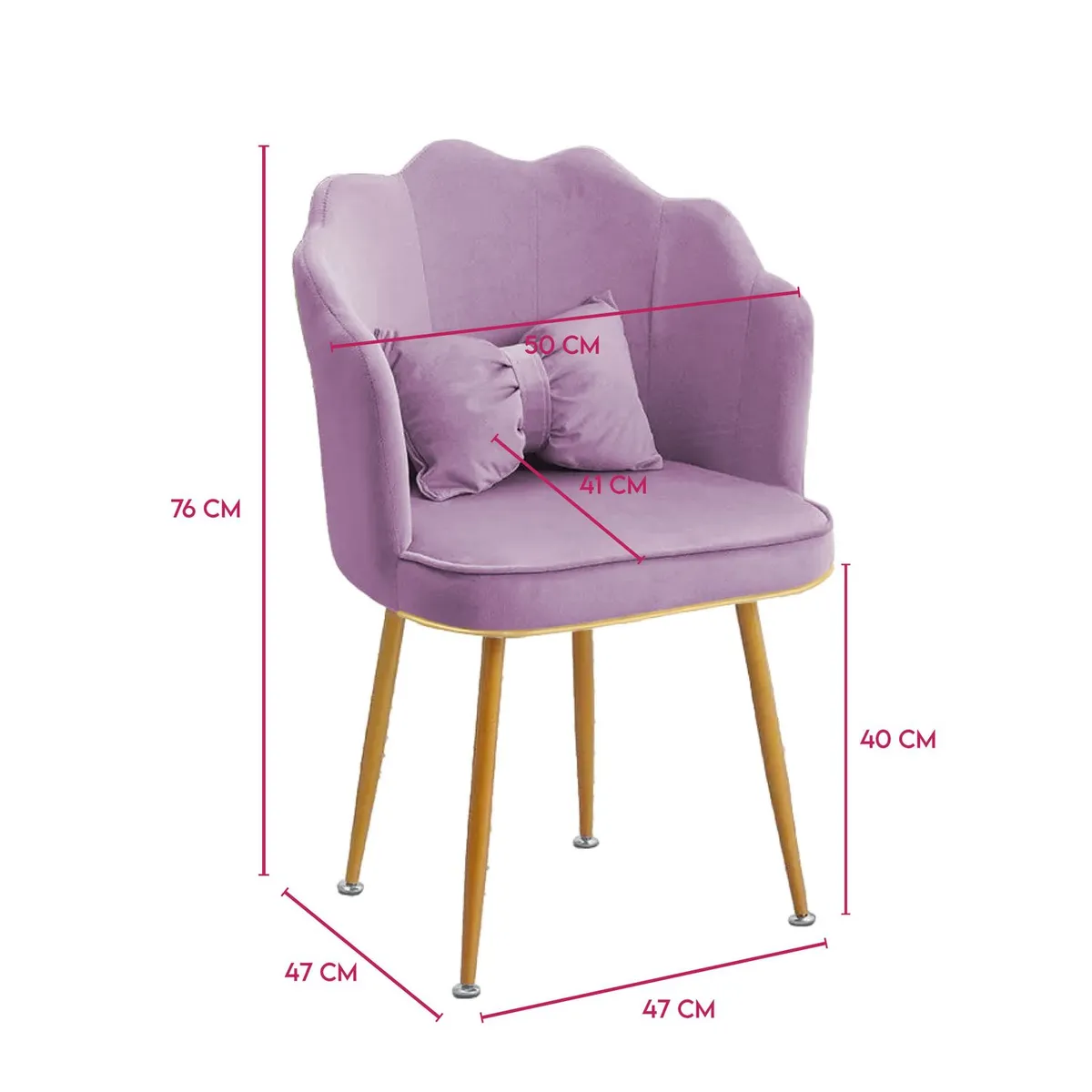 DIMATEX LEON - Set X2 Silla Decorativa Sala Comedor Dormitorio Refalana Dorado OscuroLila