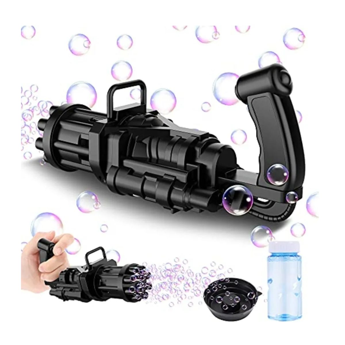 GENERICO - Maquina Eléctrica De Burbujas Tipo Pistola + Obsequio Jabón