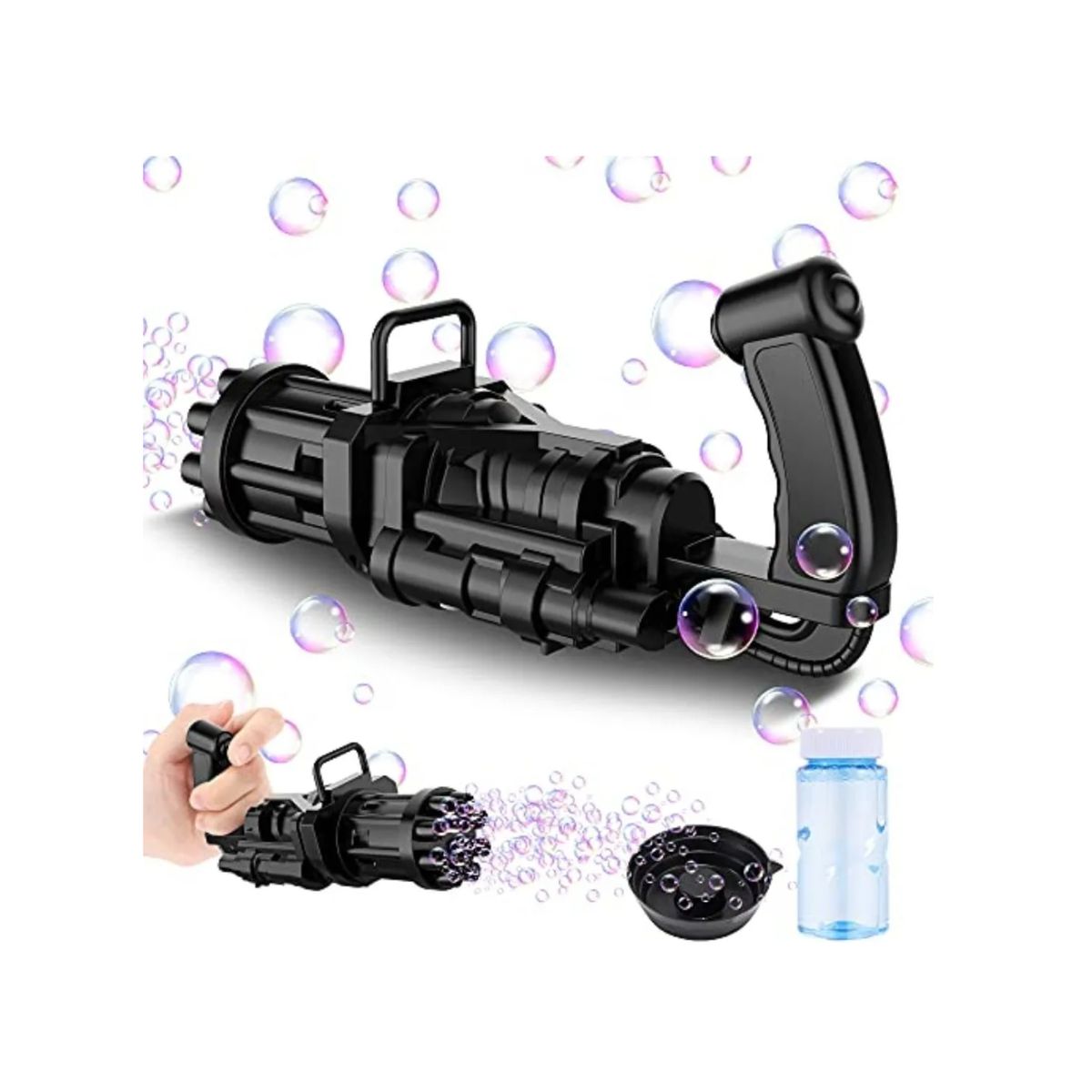 GENERICO - Maquina Eléctrica De Burbujas Tipo Pistola + Obsequio Jabón