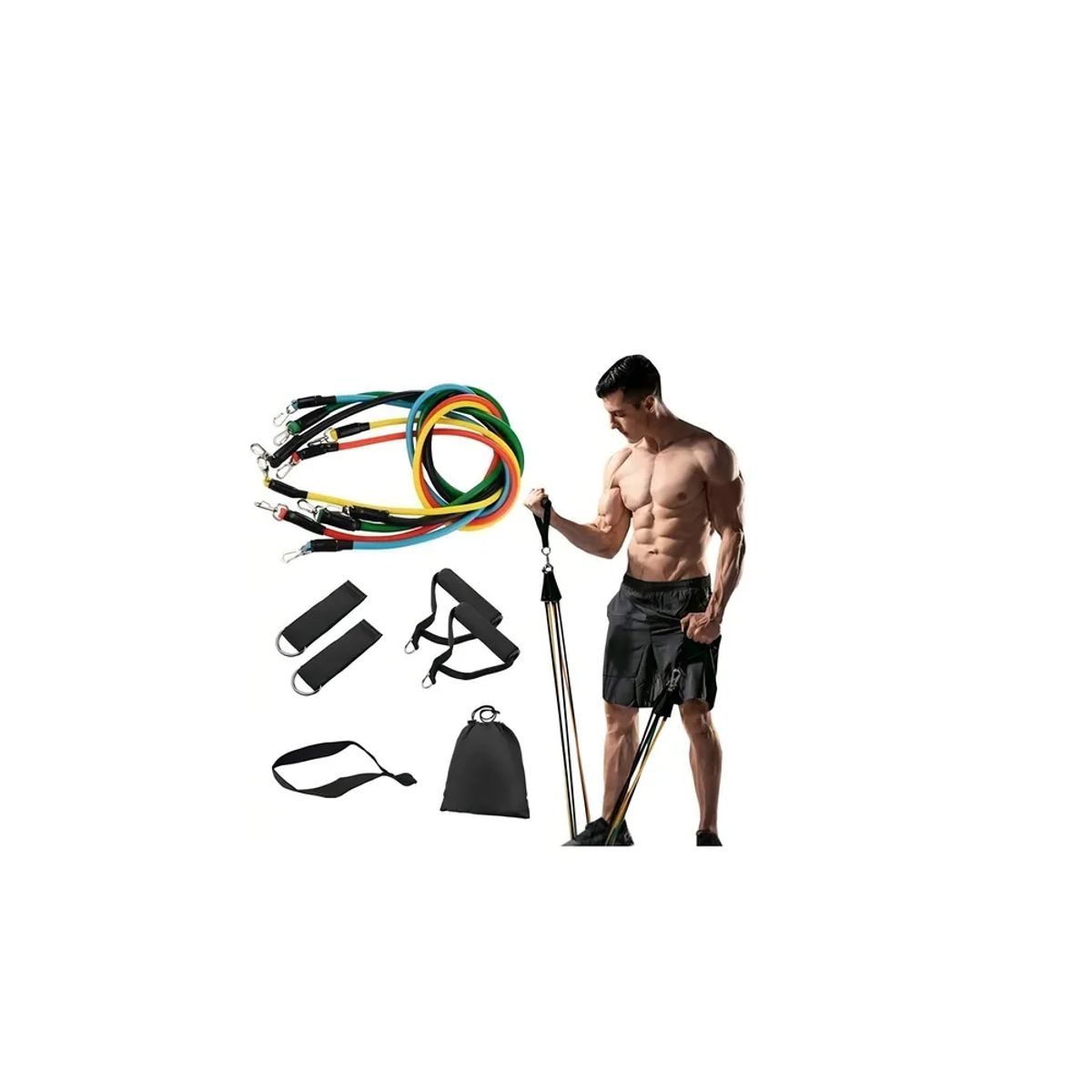 SKY - Kit De Bandas Elásticas Tubulares Resistencia Ejercicio Gym