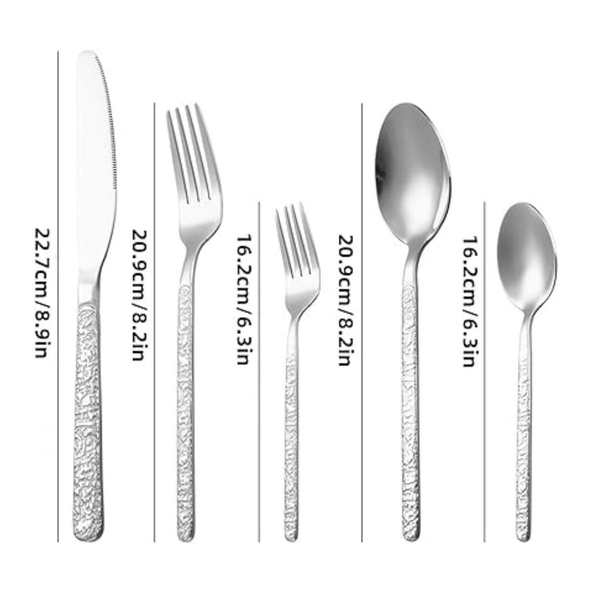 GENERICO - Juego Cubiertos Set 24 Piezas Inoxidable Plateado Diseño D