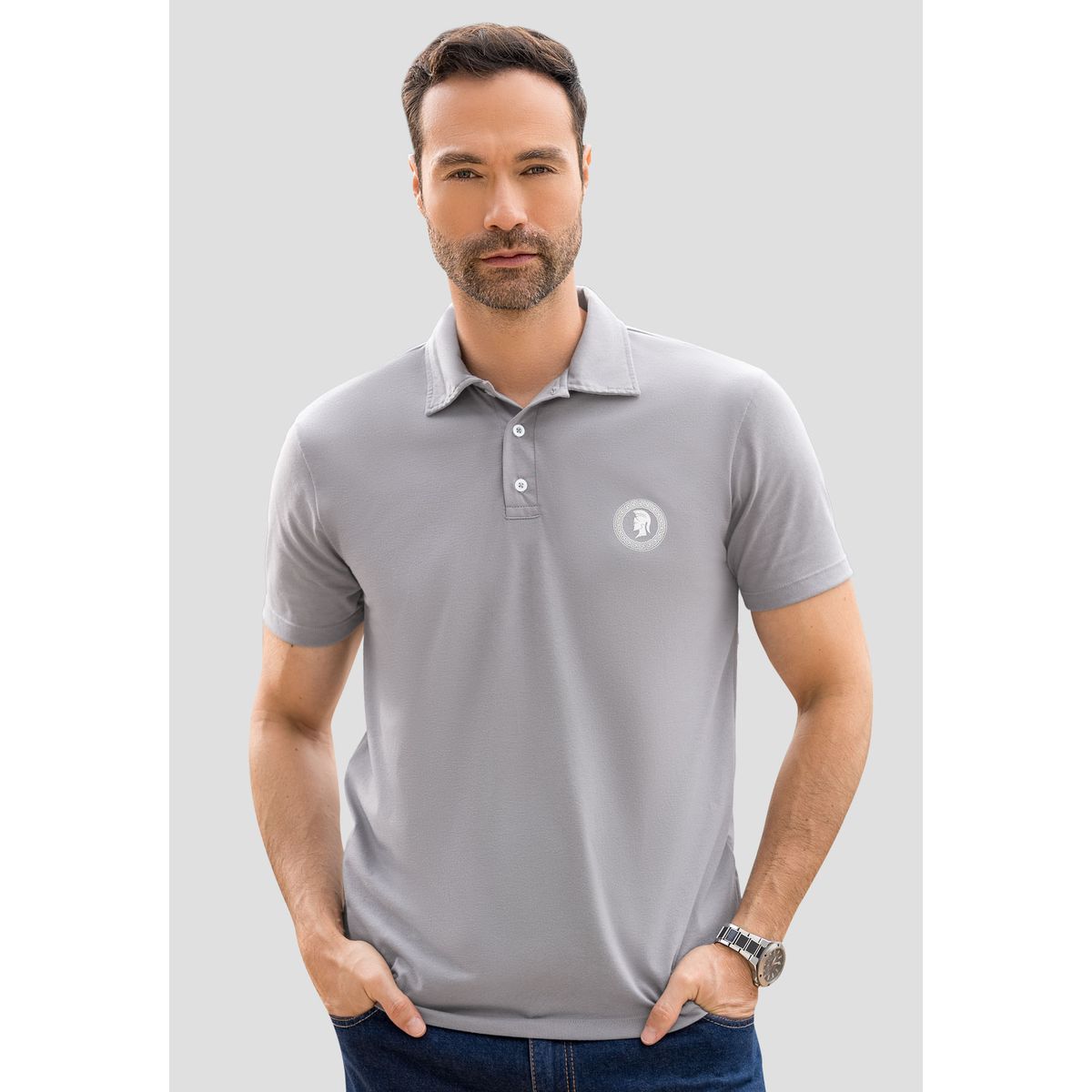 MARKETING PERSONAL - Polo Hombre Gris Claro Mp 110745