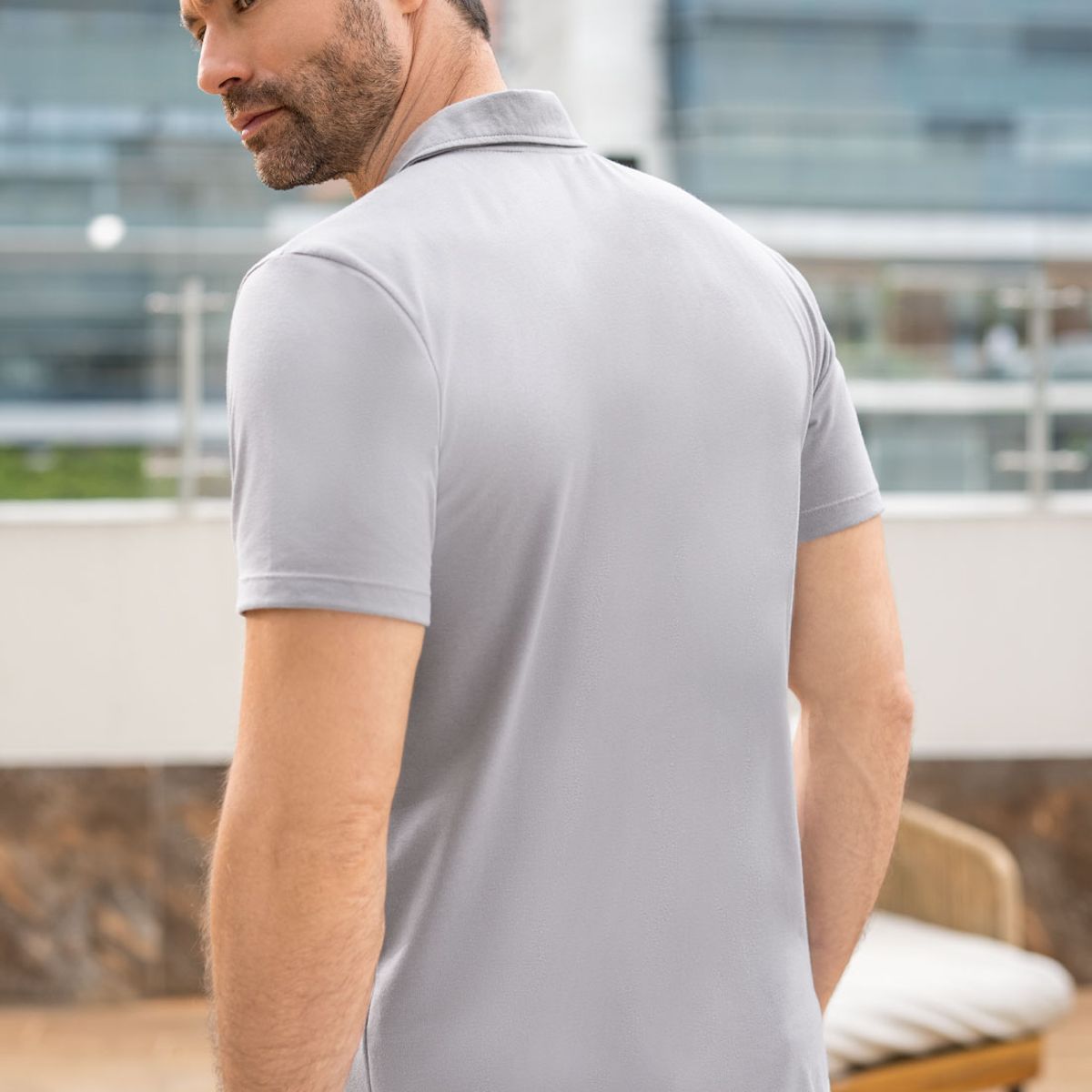 MARKETING PERSONAL - Polo Hombre Gris Claro Mp 110745