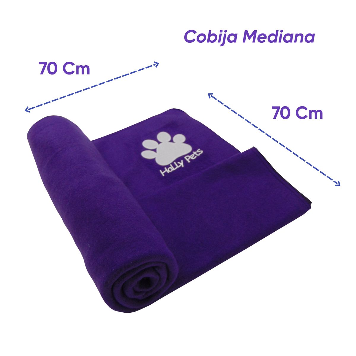 HALLY PET - Combo Colchon Huella Bordada Pequeño Azul Oscuro