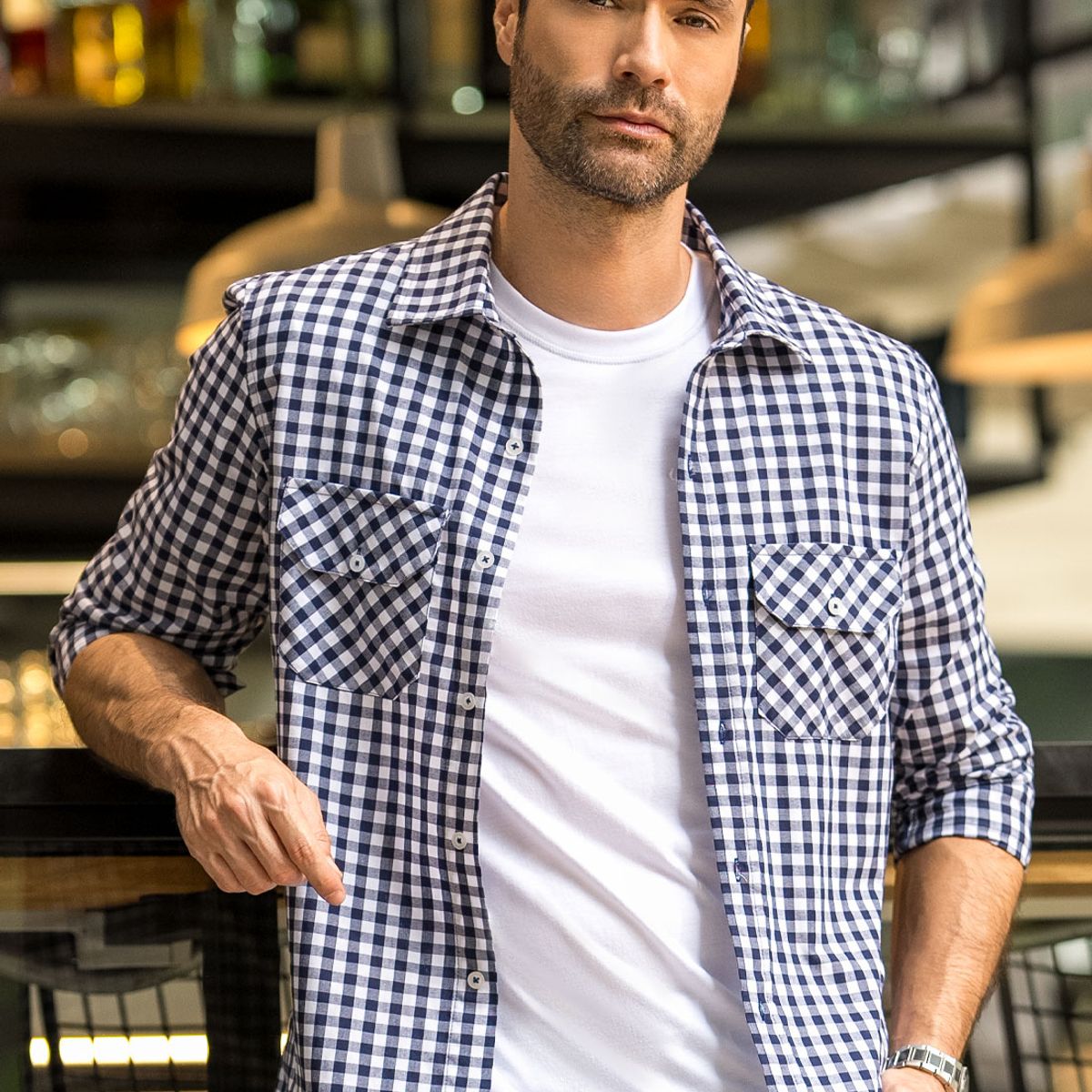 MARKETING PERSONAL - Camisa Hombre Azul Mp 110842