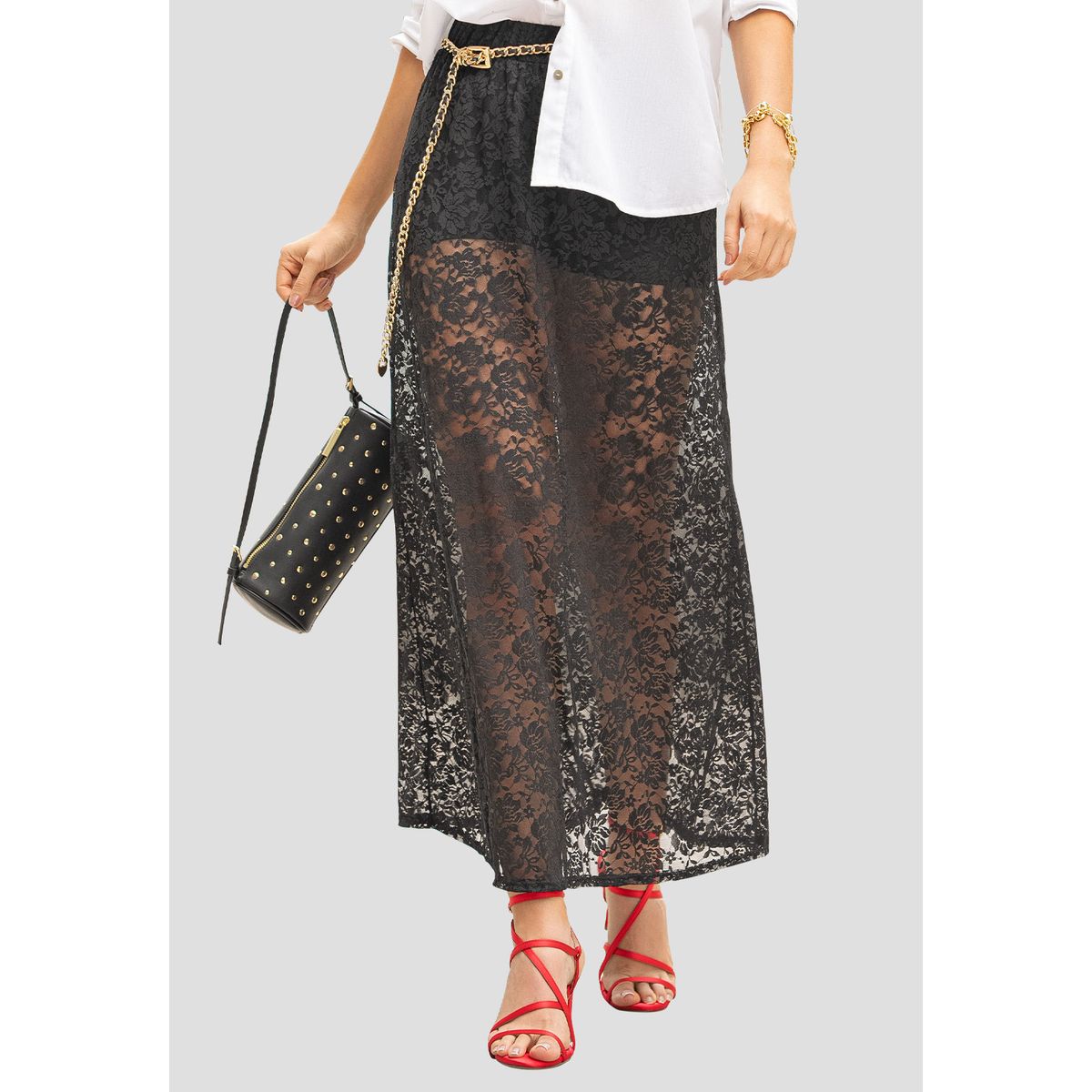 MARKETING PERSONAL - Falda Larga Mujer Negro Mp 110696