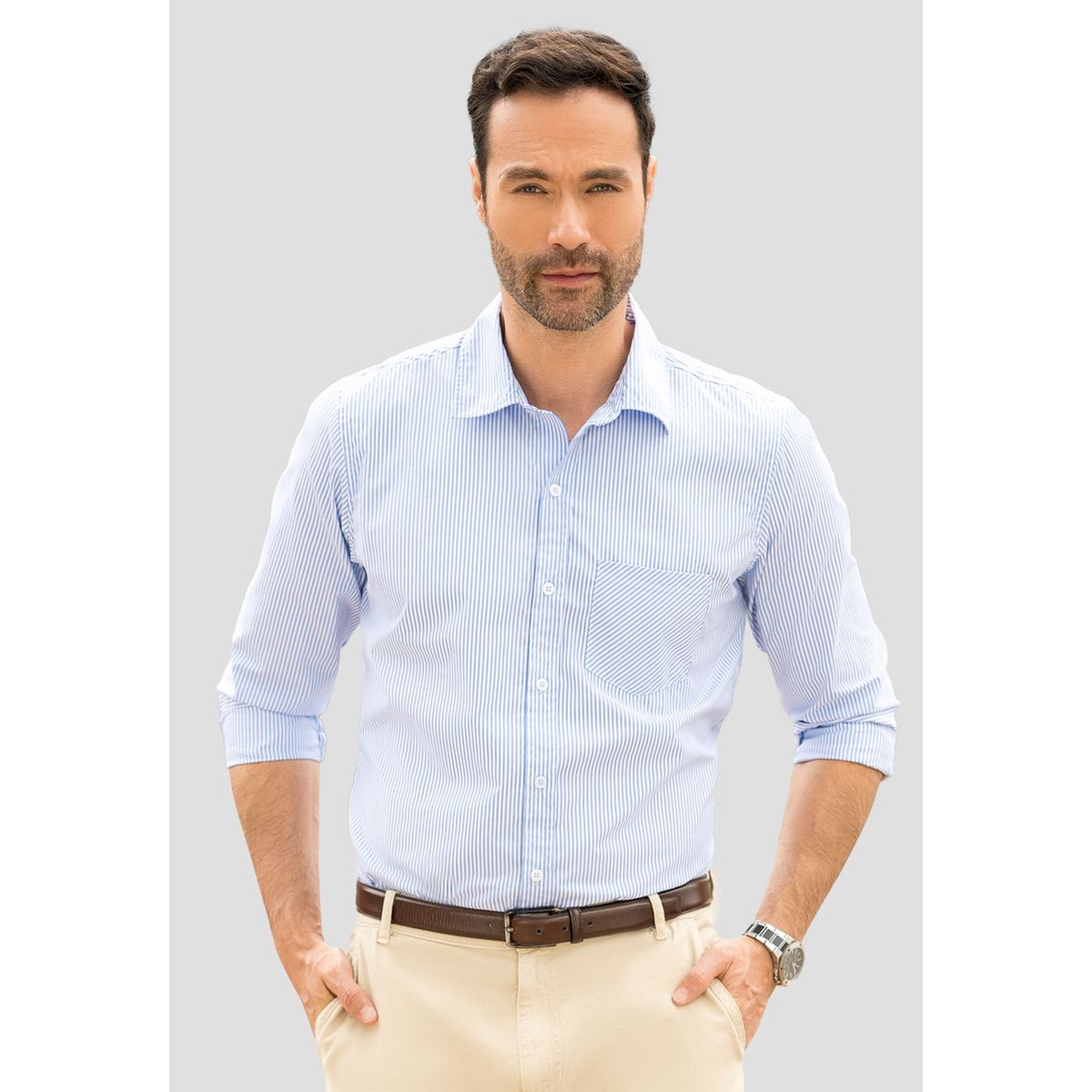 MARKETING PERSONAL - Camisa Hombre Azul Baby Mp 110841