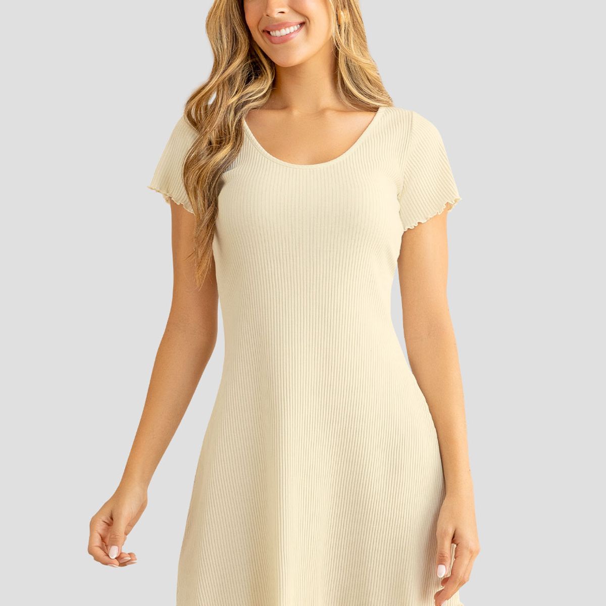 MARKETING PERSONAL - Vestido Corto Mujer Crema Mp 110674